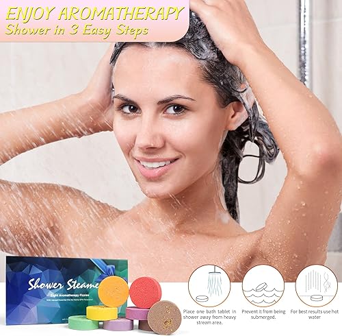 Miniatura 3 de Vanten Vaporizadores de ducha  8 bombas de ducha de aromaterapia con aceites esenciales para aliviar el estrés y la relajación  Regalos de spa en