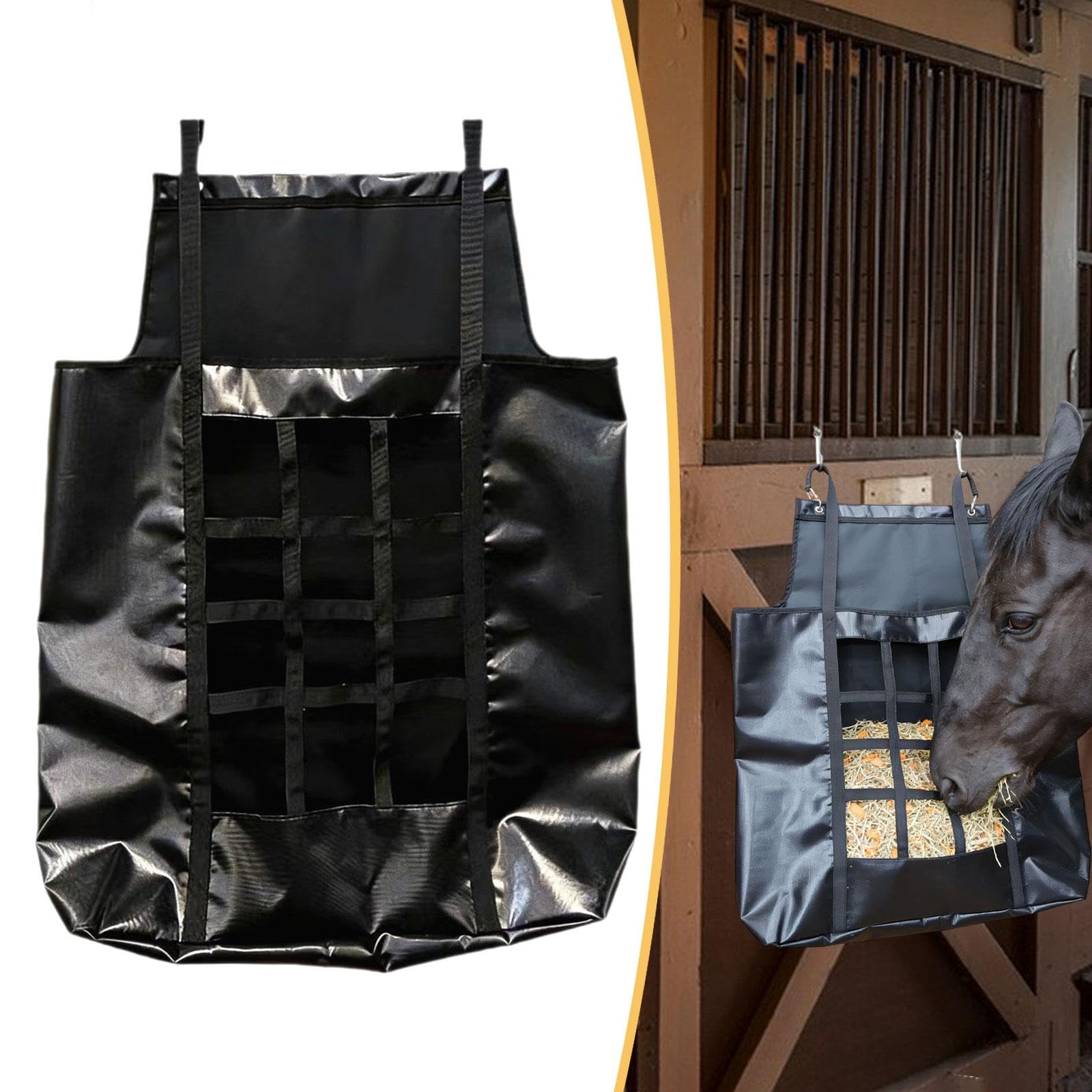 Heutasche Pferd Heunetz Hängesack Futtertasche aus Langlebigem Oxford-Tuch mit Langsamem Fresssystem für Stall Weide Transport Reitveranstaltung