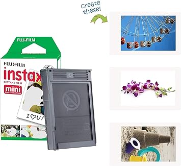 Fujifilm Instax Mini 12 Instant Camera Clay White + Fuji Instax Film Value Pack (40 Sheets) + Shutter Accessories Bundle, Incl. Compatible Carrying Case, Quicksand Beads Photo Album 64 Pockets