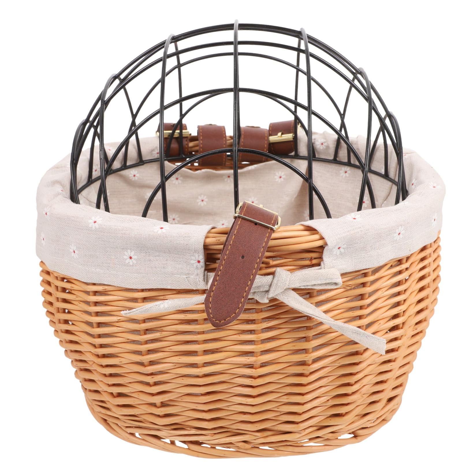 Cesta para Bicicleta con Estructura Metálica Desmontable Resistente Gran Capacidad para Transportar Perros y Gatos con Sistema de Montaje Rápido y Soporte Duradero