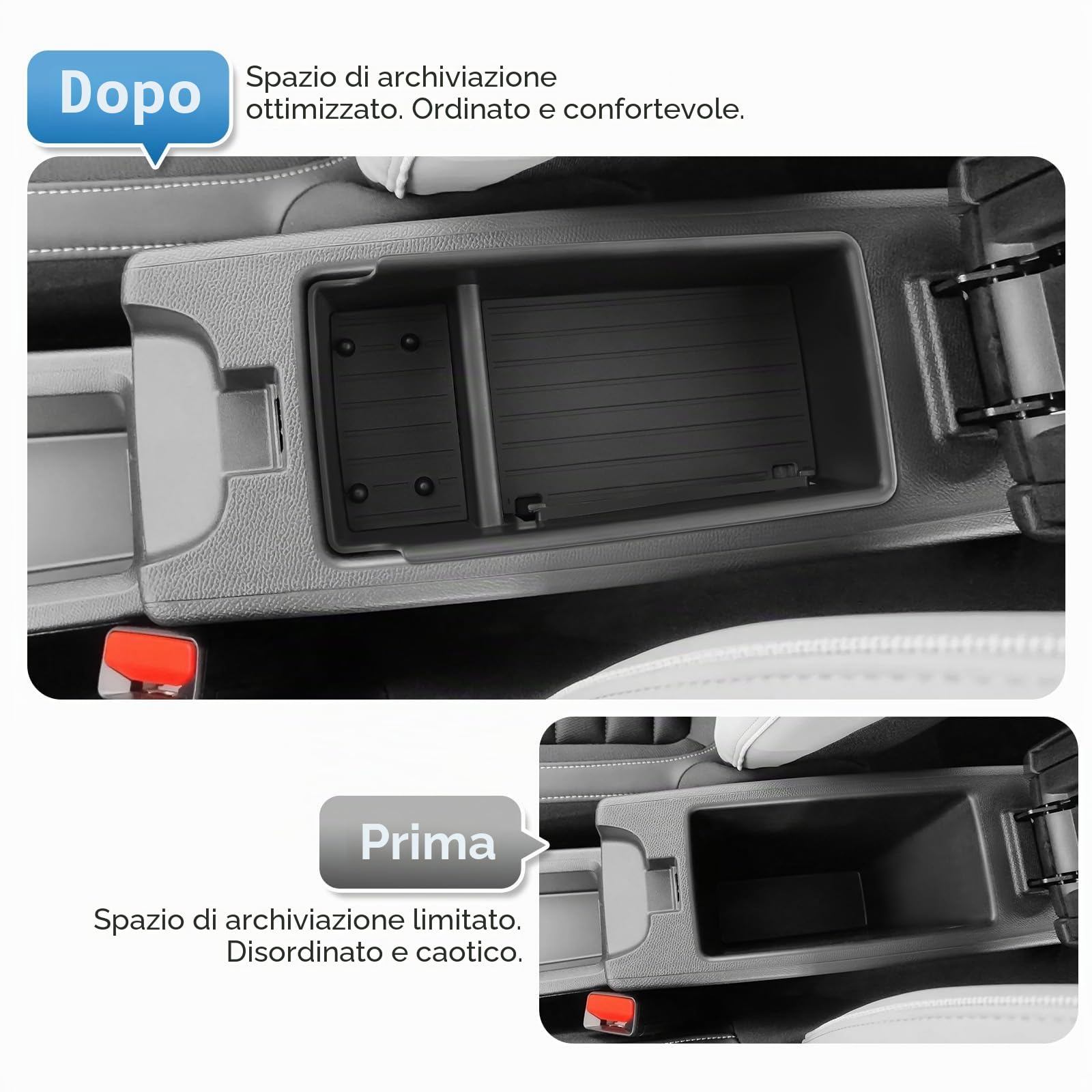 Vano Portaoggetti per Braccioli Compatibile con Citroen C3 Aircross 2025 2026(Freno Elettronico), Scatola Portaoggetti del Console Centrale, Accessori Citroen C3 Aircross Organizer