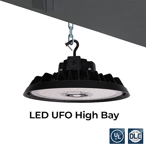 Miniatura 2 de Actualizada Luz LED UFO de 150 W de alta bahía, listada por UL, ultra elegante y brillante, luz diurna de 5000 K, 17250 lm con cable de 6 pies con