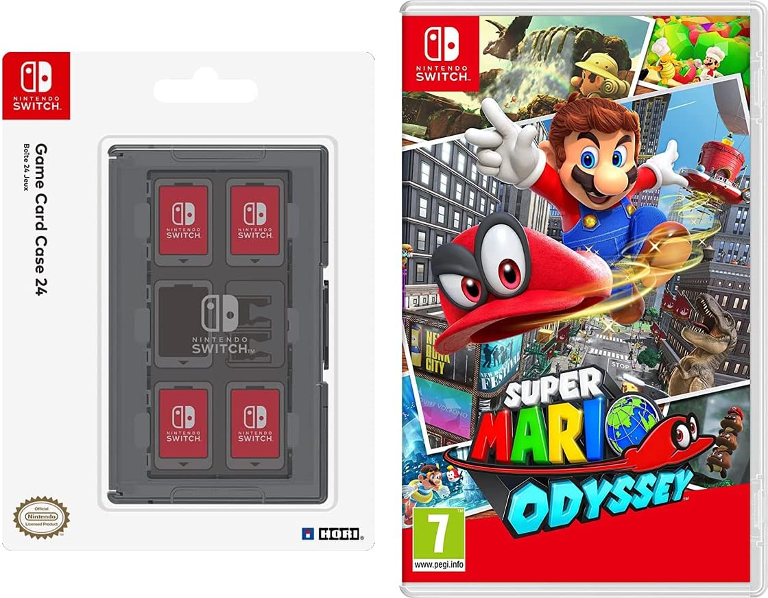 Super Mario Odyssey + HORI Switch Game Card Case Black (Nintendo