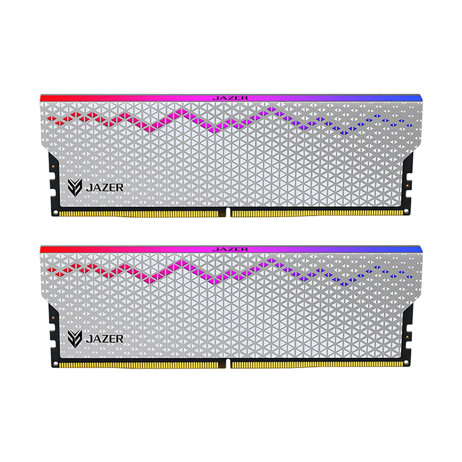 JAZER DDR5 RGB 32Go (16Go x 2) 6000MHz CL28 - Compatible avec XMP 3.0 et Expo - Mémoire de Travail pour Ordinateur de Jeux PC CL28-35-35-76/1,4V(Blanc)
