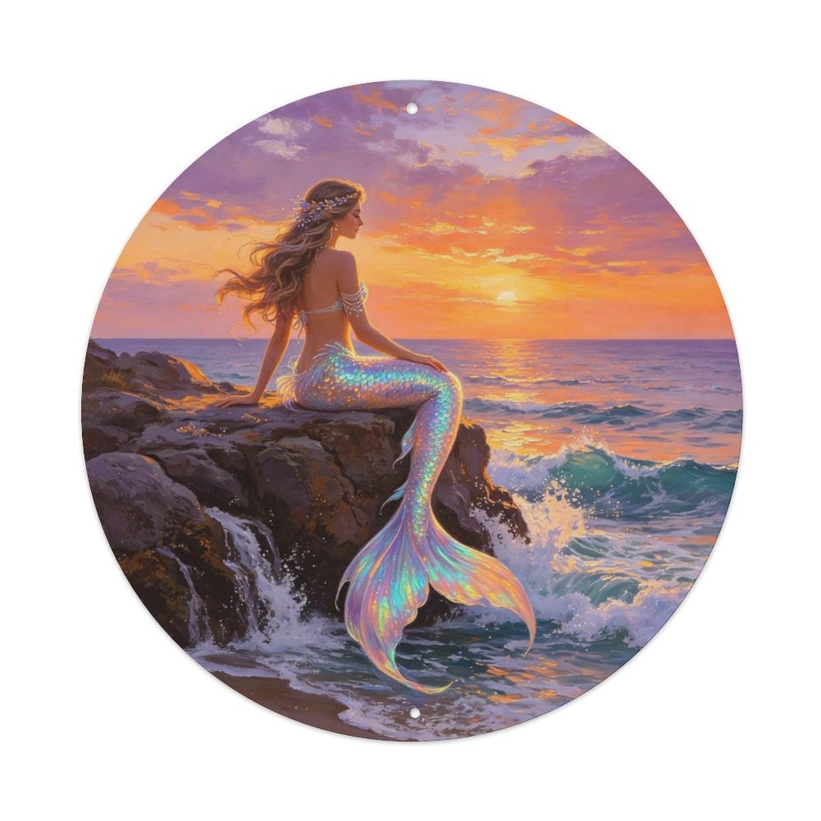 Ocean Mermaid Metal Tin Sign Plaque