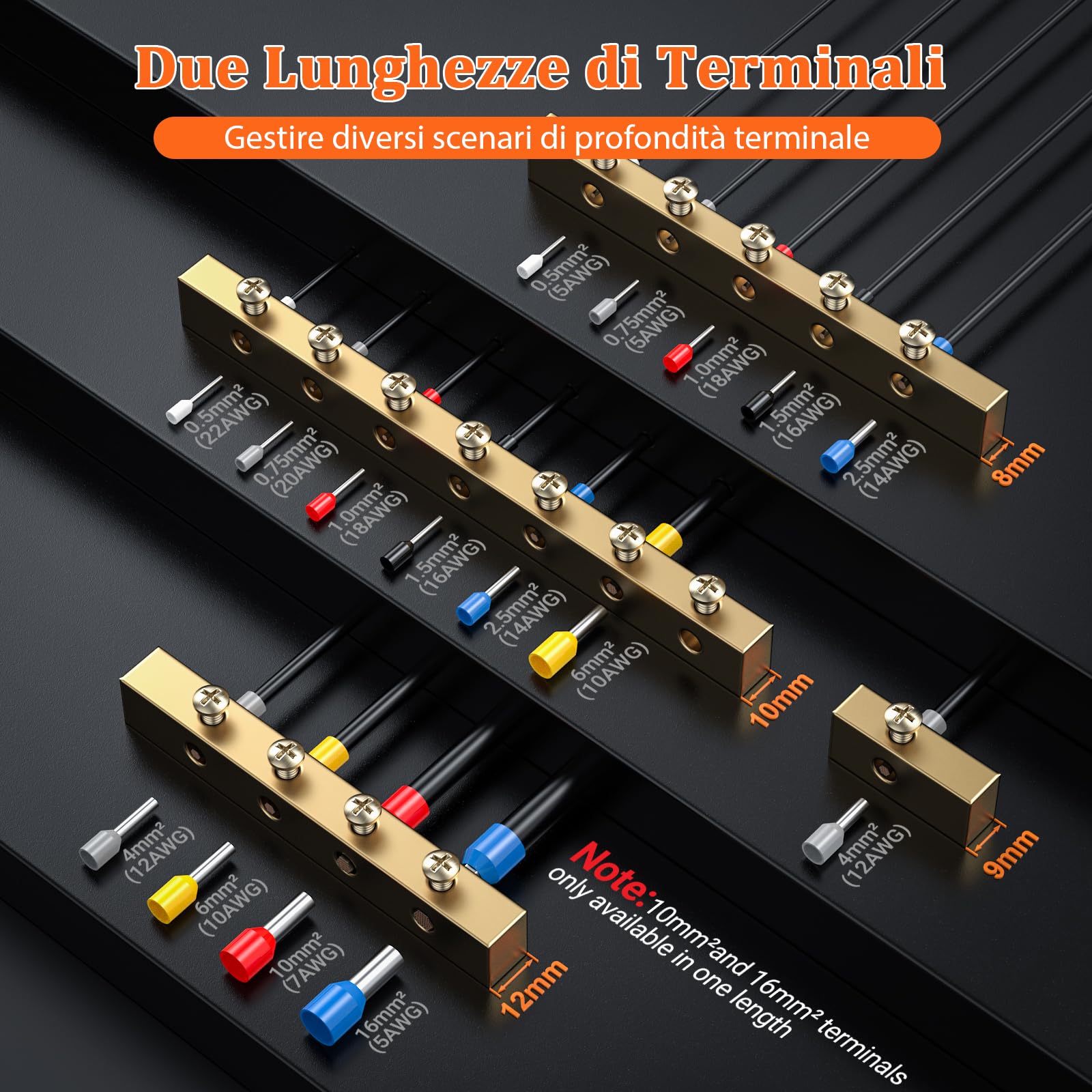 Preciva Set Pinza Crimpatrice con 1500 Puntalini Pinza Crimpatrice a Cricchetto 0,08–16mm² AWG28–5, Crimpa Puntalini/Capicorda Isolati e Non Isolati, Pinza a Crimpare Quattro