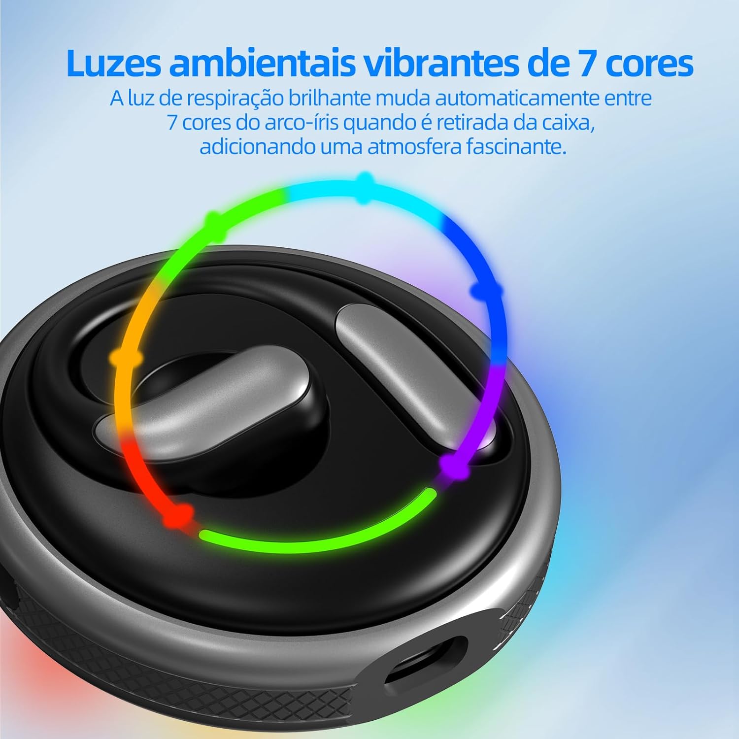 Close-up do produto com fundo em tons de azul claro e efeito de luz suave. Close-up do produto com fundo em tons de azul claro e efeito de luz suave.
