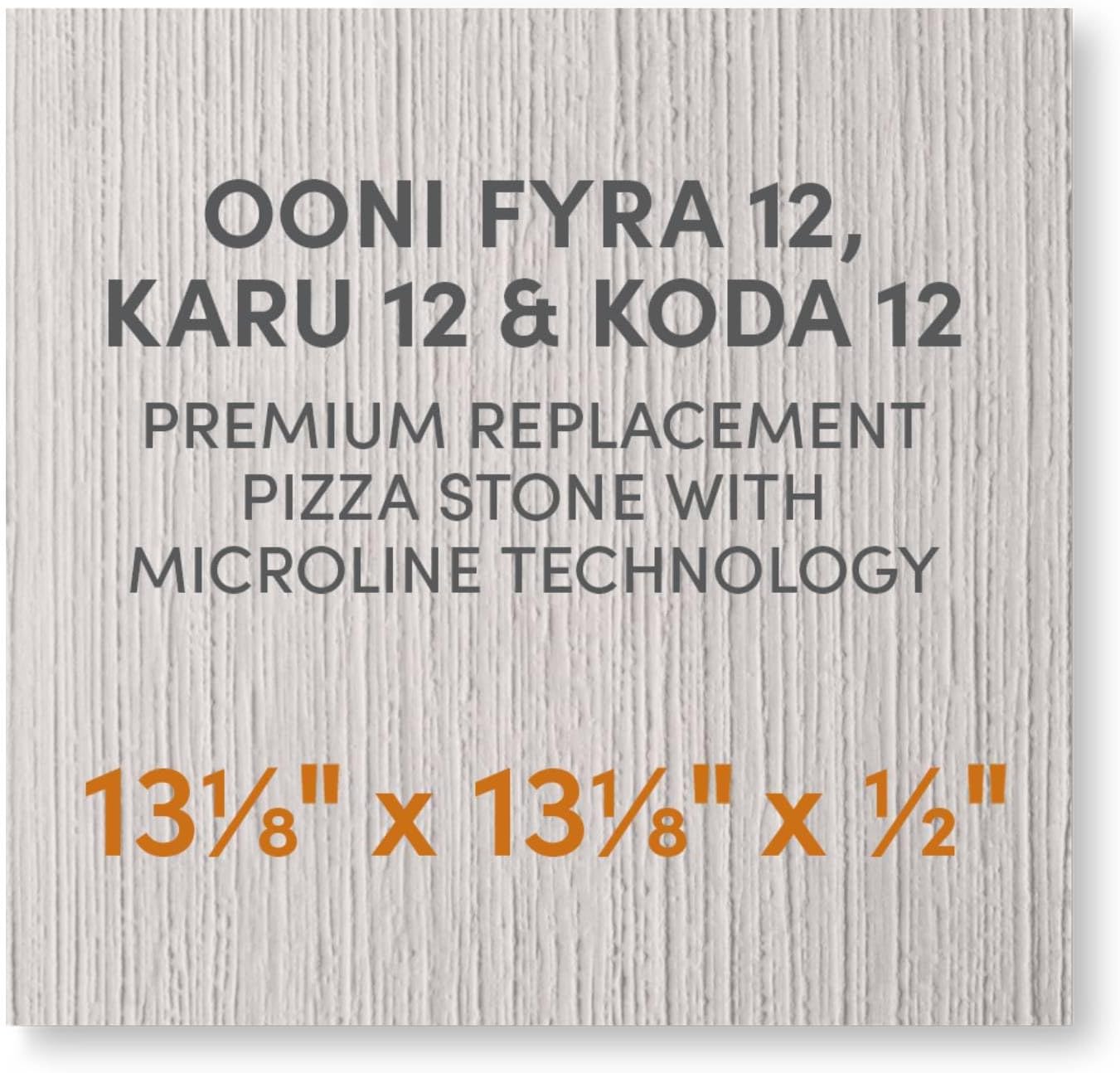FibraMent Premium MicroLine Technology Replacement for Fyra 12, Karu 12 and Koda 12 Ooni Pizza Ovens, 13.2" x 13.2" x 0.6", Superior Heat Retention, Even Cooking, Dual-Sided Professional Chef Baking