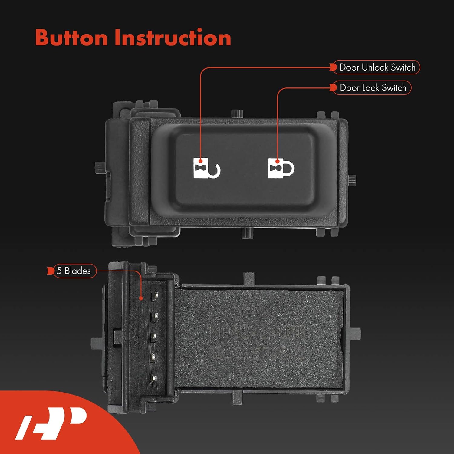 A-Premium Front Left Driver Power Door Lock Switch | Compatible with Chevy Silverado 1500 2500 HD 3500 HD 2010-2014 & GMC Sierra 1500/Sierra 2500 HD/Sierra 3500 HD 2010-2014