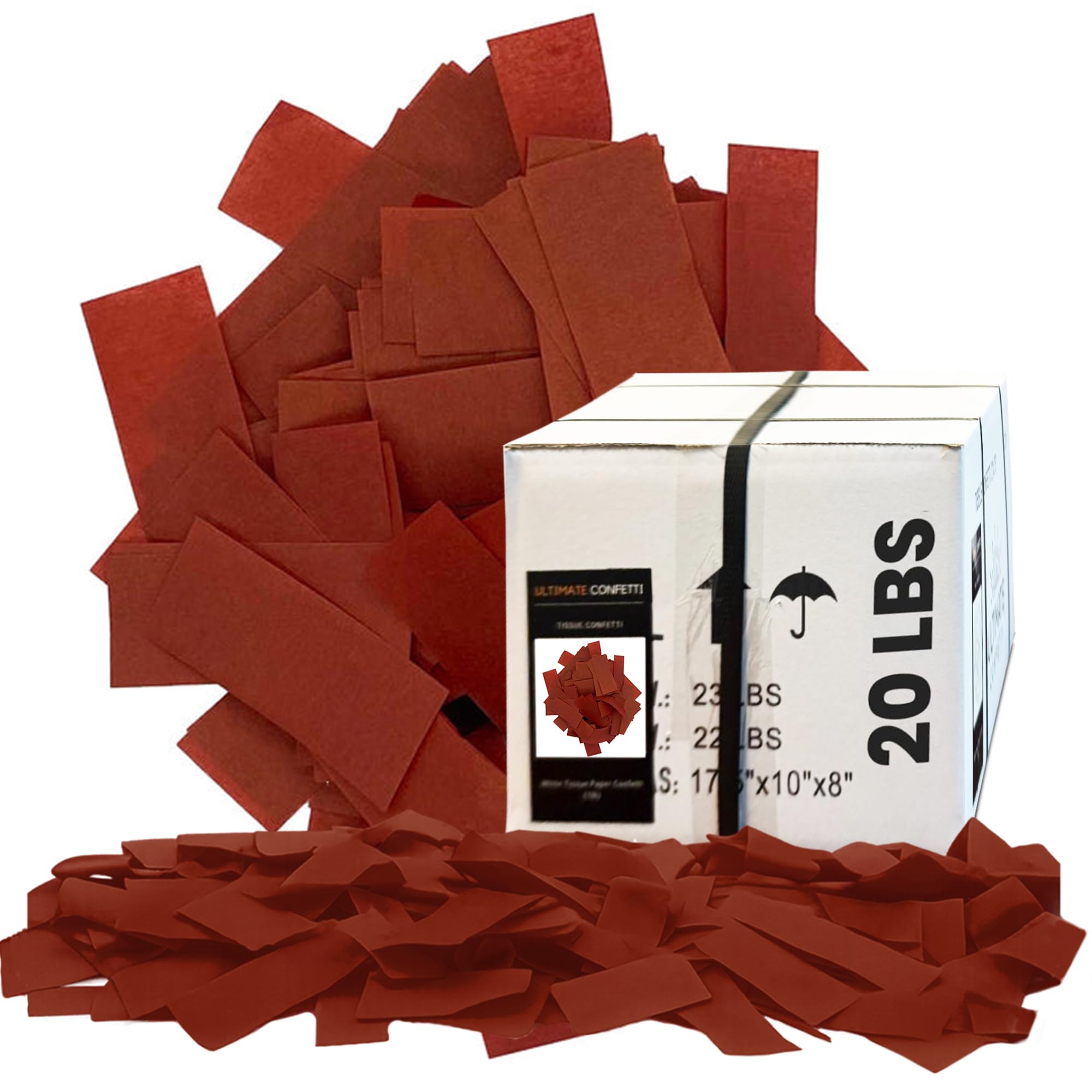 Ultimate Confetti - Rectangular Maroon Tissue Paper Confetti - 20 lb