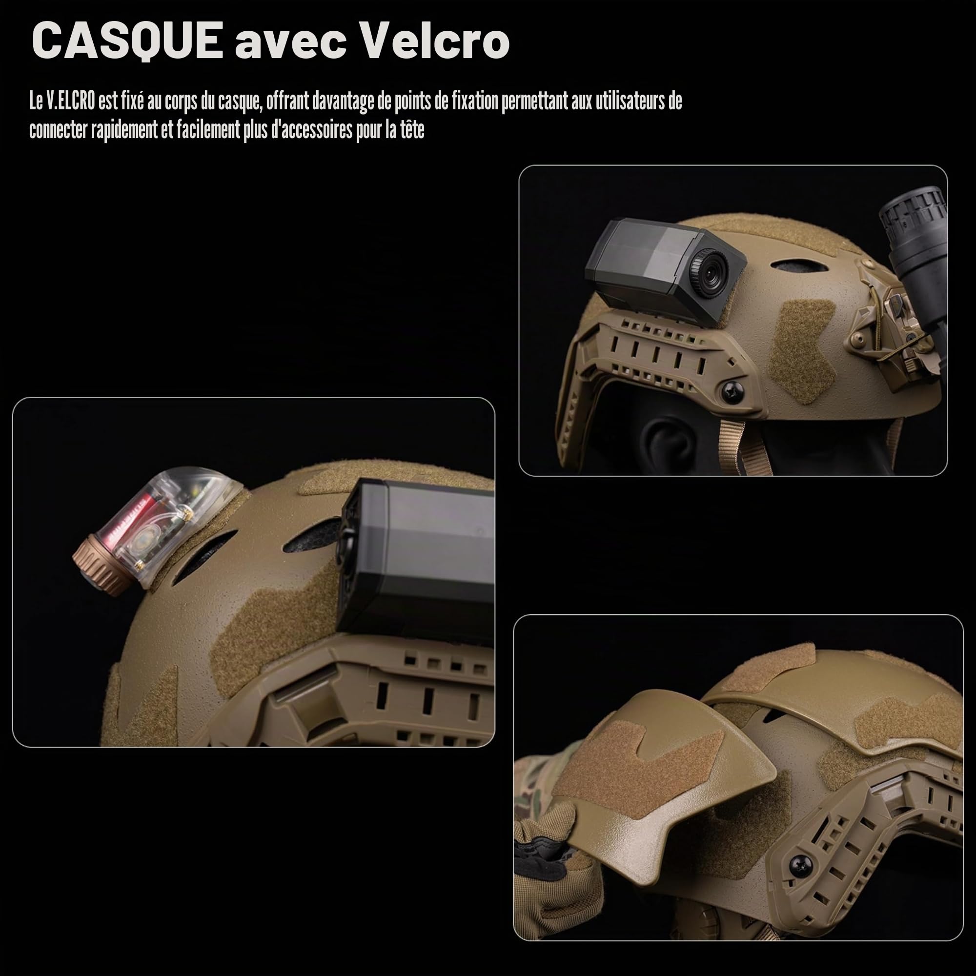 Casque Tactique Fast SF High Cut, Version sablée, Fentes pour Sangles de Casque, Trous de Connexion pour Masque de réserve, Casques Airsoft CS Game