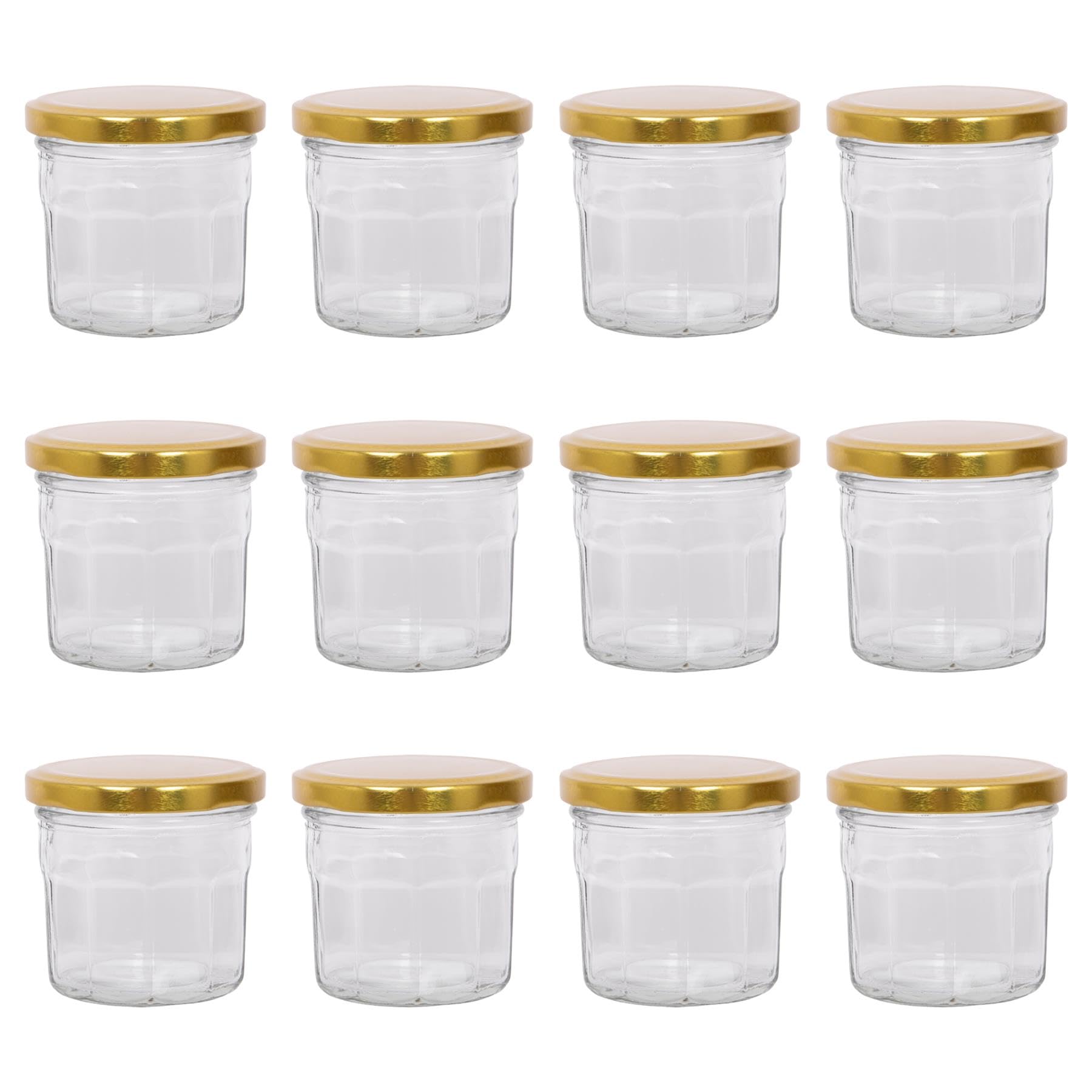 Argon Tableware Glass Jam Jars - 130ml - Pack of 12