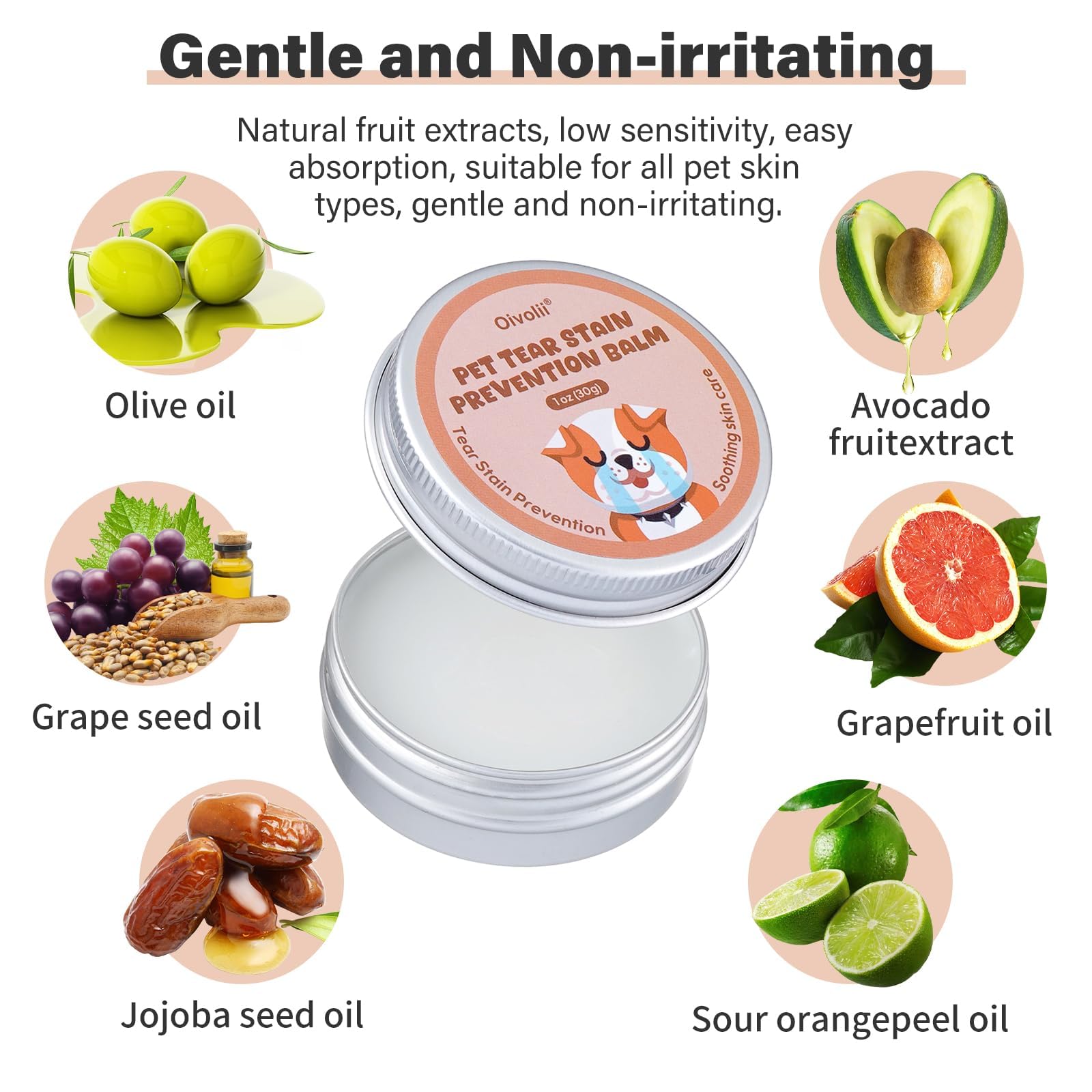 Oivolii Pet Tear Stain Remover Balm with Pro Powder Brush,Eye Care for Dogs and Cats Natural Safe Repel Tears,Gently Cleanses Effective & Non-Irritating,30g - Image 4