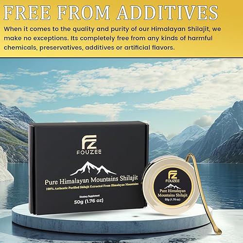 Miniatura 3 de FOUZEE Shilajit Pure Himalayan Mountains - 77% + consistencia dura auténtica de ácido fúlvico, fuente natural de ácido fúlvico, más de 85 minerales