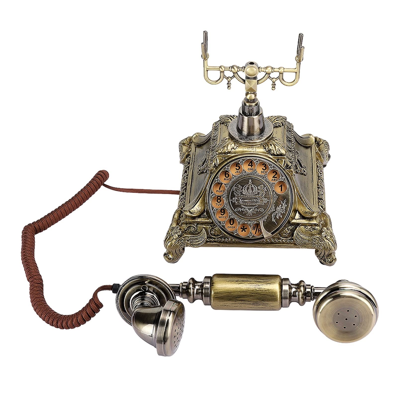 Téléphone Antique Art Téléphones Téléphone Fixe pour Bureau Maison Hôtel Mode Européenne Téléphone Vintage Plaque Pivotant Cadran Rotatif