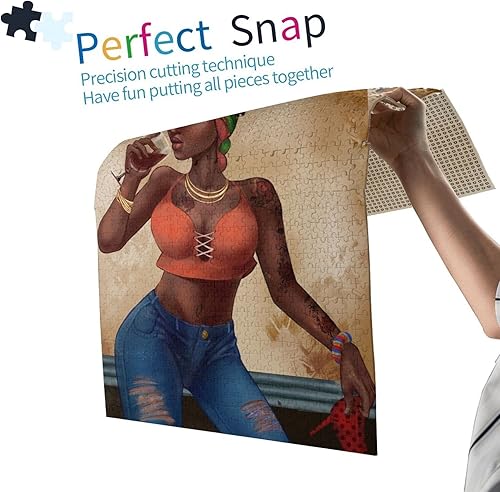 Miniatura 2 de Rompecabezas de 1000 piezas para adolescentes afroamericanos Afro Black Gril rompecabezas educativo casual divertido regalo para niñas adultos