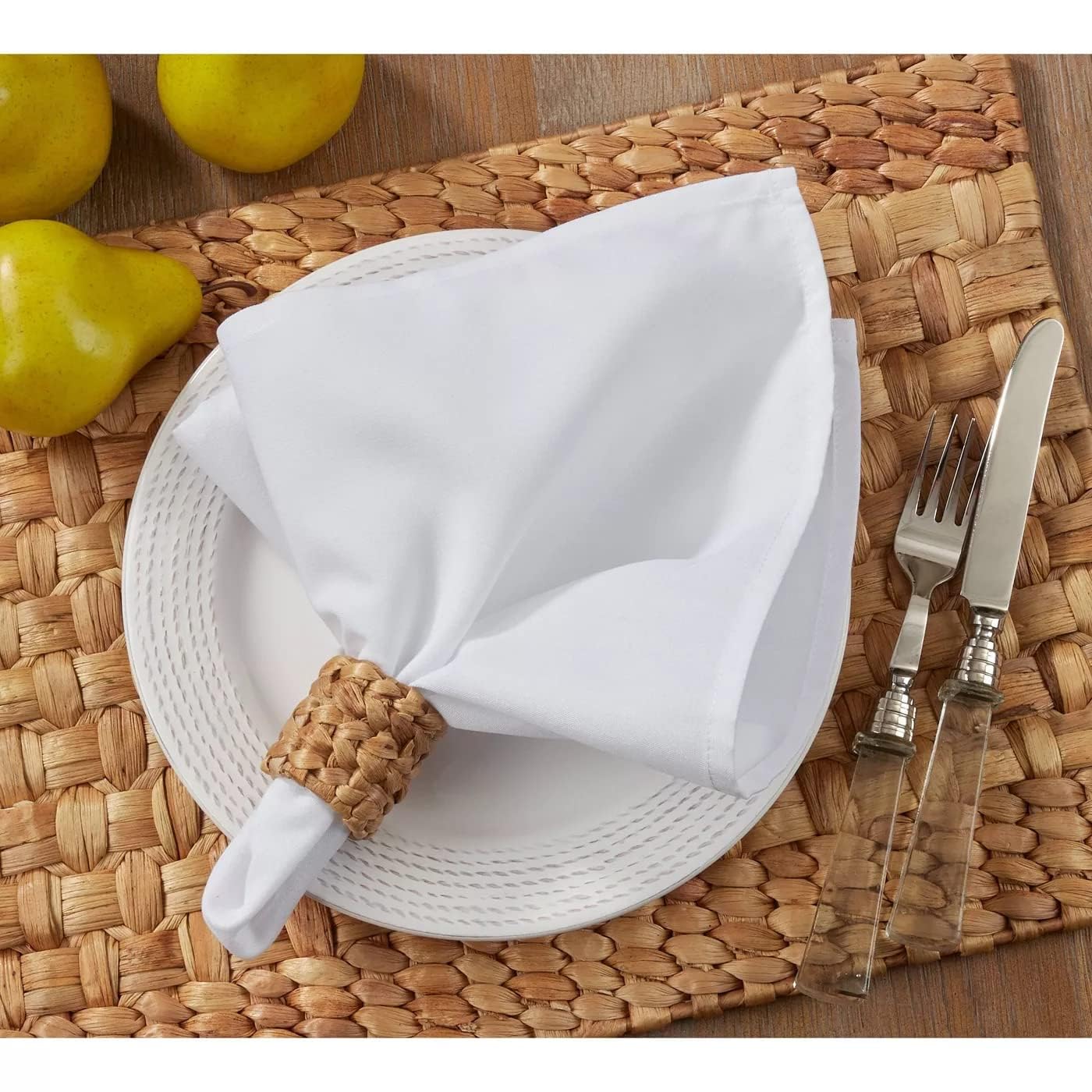 Edenwald-Kitchen Napkin 100% Cotton Sage Green - Pack of 25 (15"x25" Inches) Dinner Napkins with Hemmed Edges,Cloth Napkins for Wedding,Parties,Hotels 2