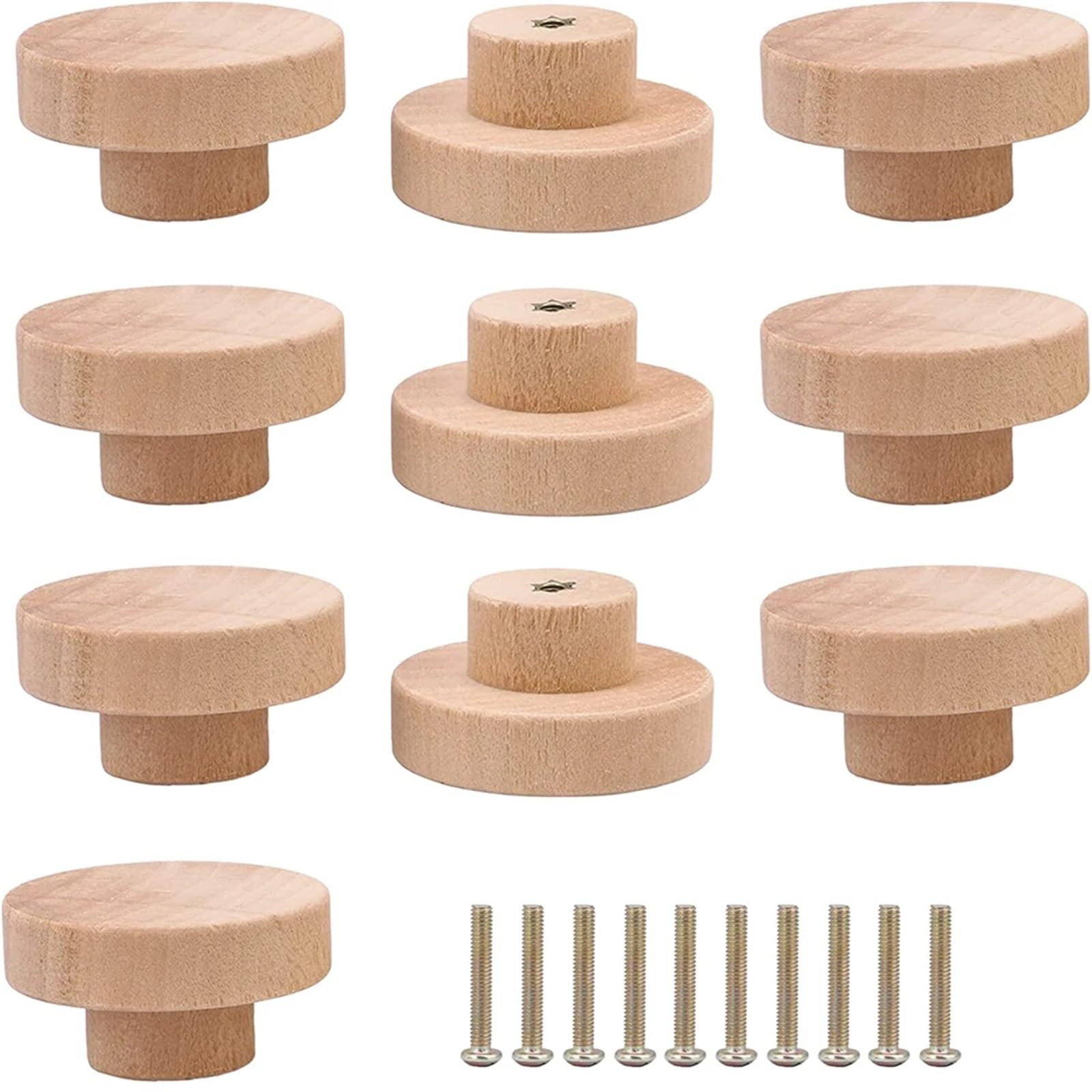 Bouton de tiroir en bois naturel pour la rénovation de la commode de chambre