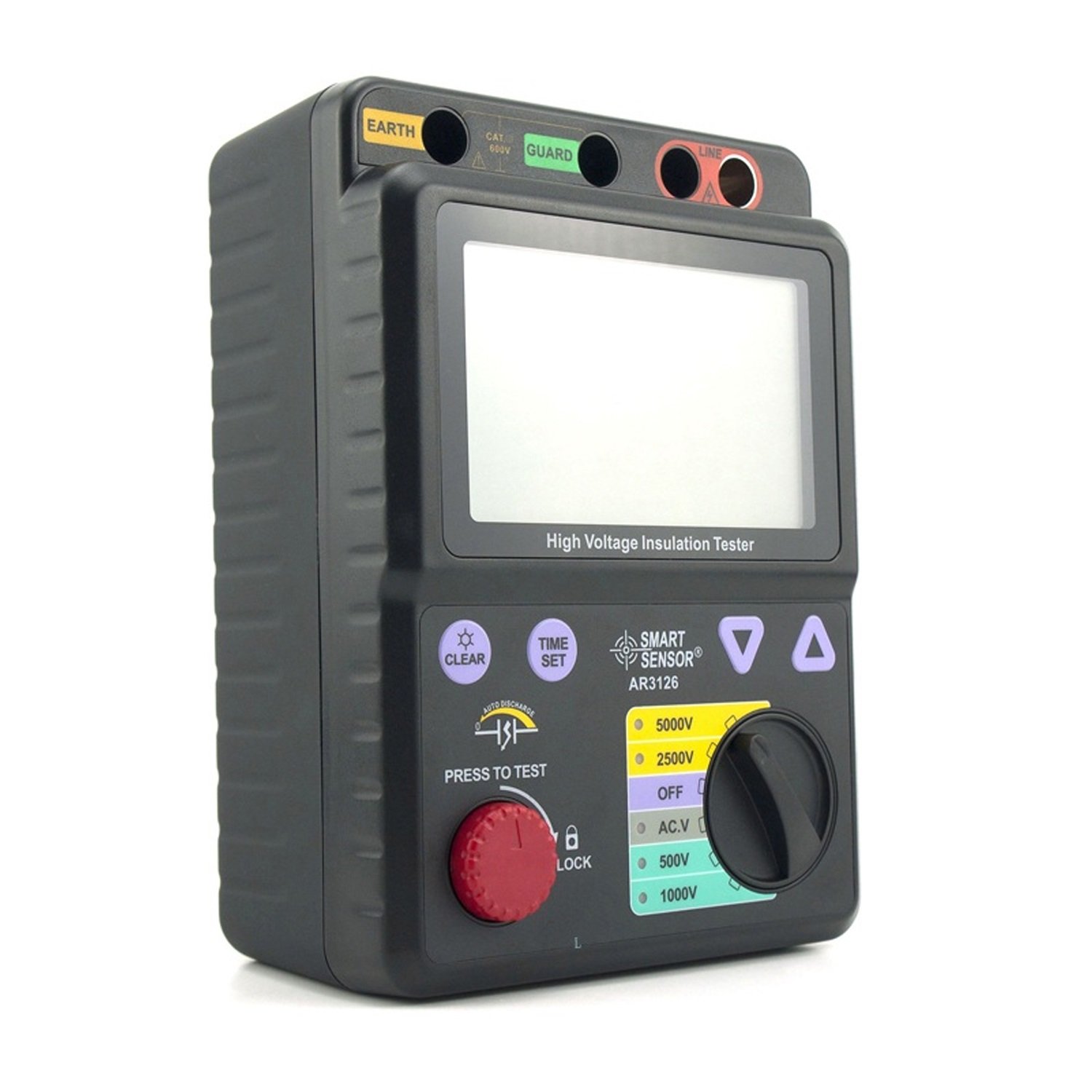 Probador de aislamiento, Comprobador de aislamiento de tensión 0-1000G ohm, 5000V AR3126