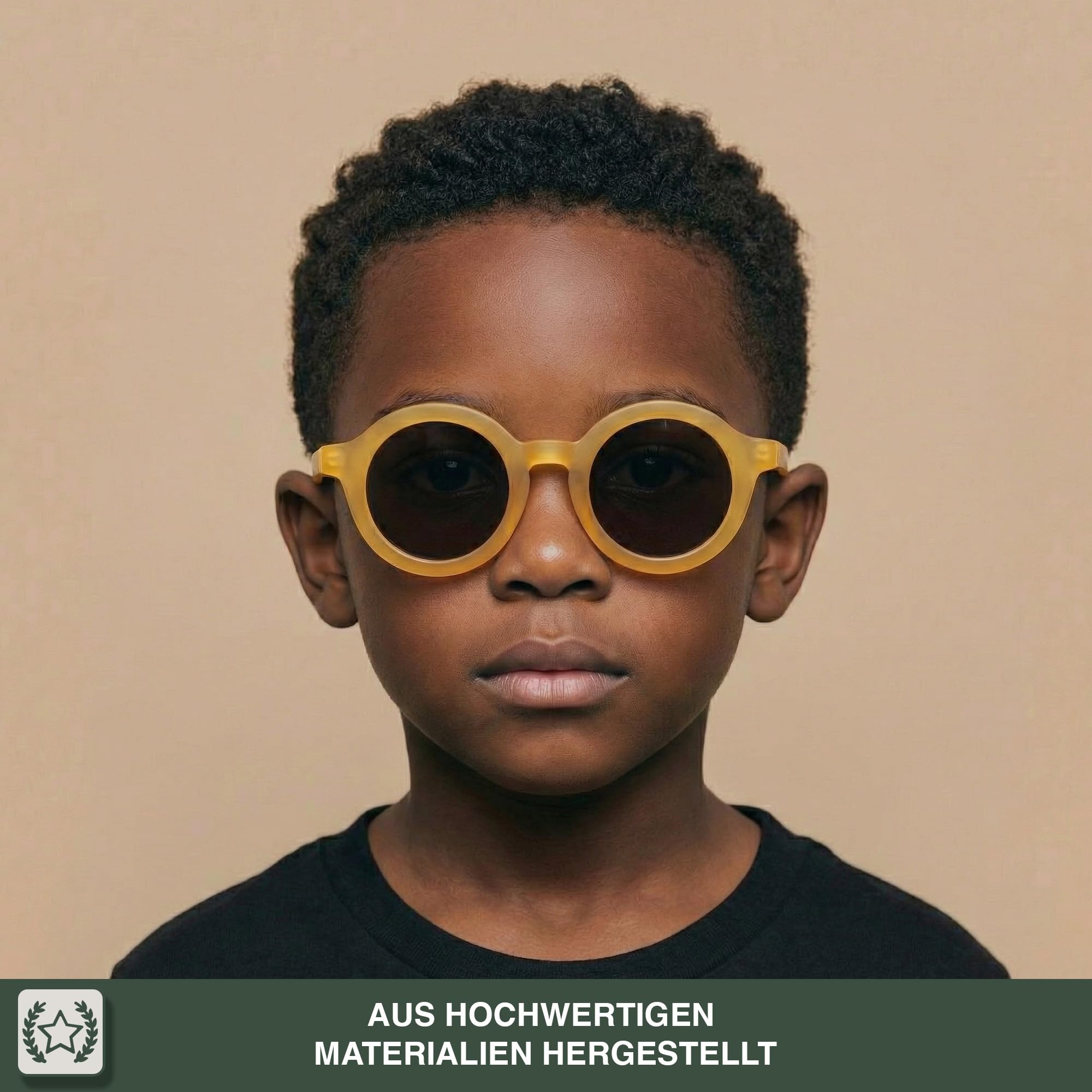 BABYMOCS Signature Kindersonnenbrille 1,5-7 Jahre | Recycelter Biokunststoff & 100% UV400-Schutz Kat. 3 | Runde Sonnenbrille Jungen & Mädchen BPA-frei | Handgefertigt - Schwedisches Design