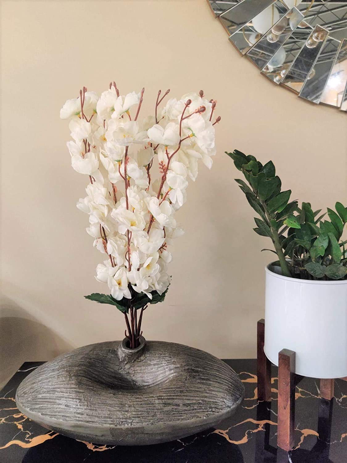 The Artage Metal Flower Vase for Bedroom | Metal Vase for Living Room| Metal Vase Home D�cor| Metal Vase for Table| Vase for Dining Table| L*B*H - 38CM*21CM*15CM Made in India