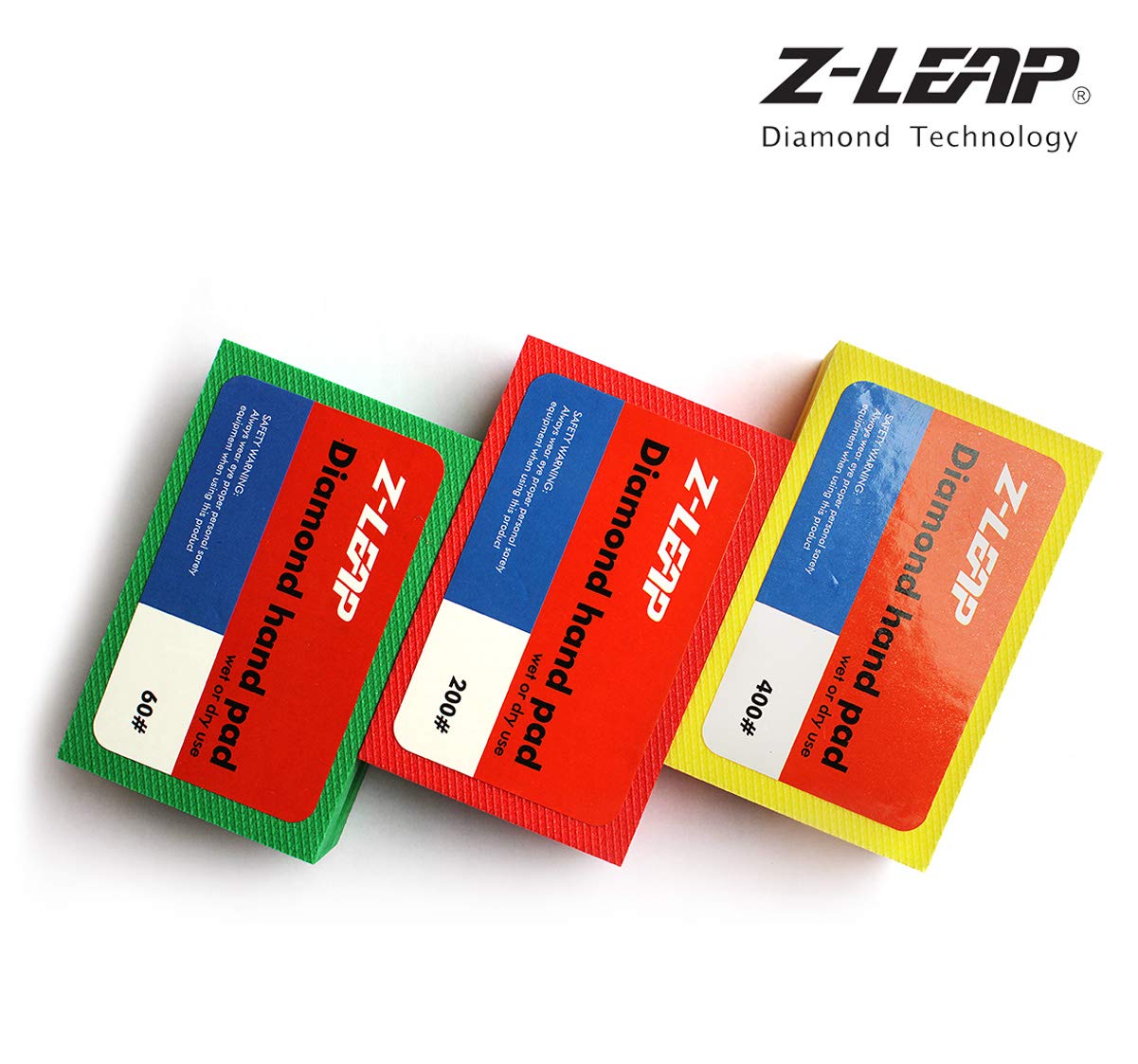 Diamond Hand Polishing Pads 3-Pcs Set for Granite Marble Concrete Glass Sanding Block