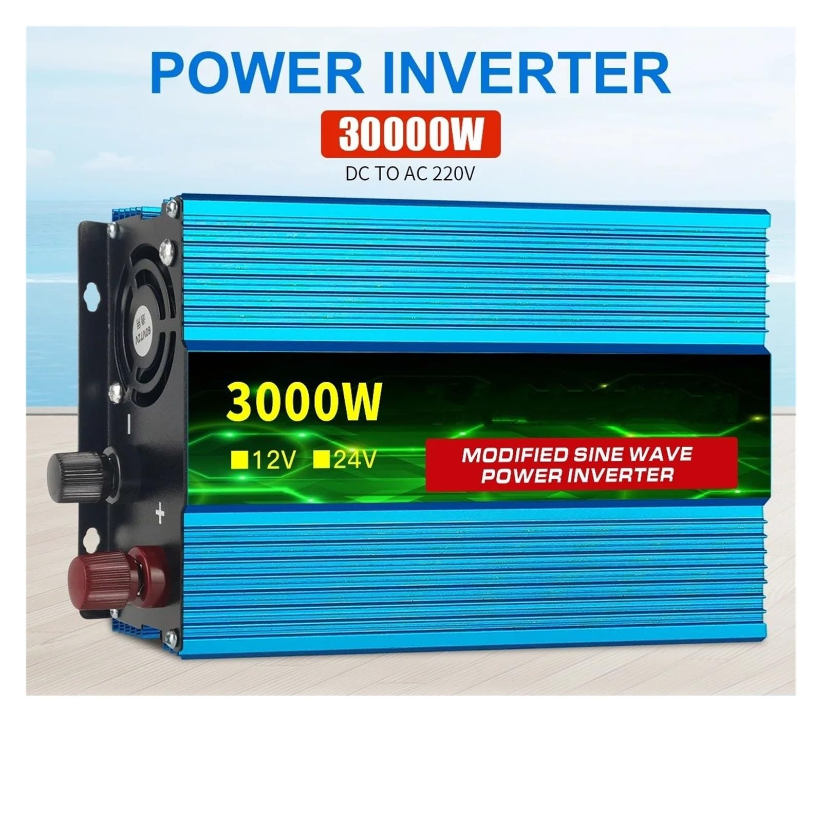 Inversor Inversor De 1000W-10000W, 12V/24V, 220V, Convertidor De Onda Sinusoidal Pura, Inversores Solares con LED, Enchufe UE(12V 50HZ,1600W)