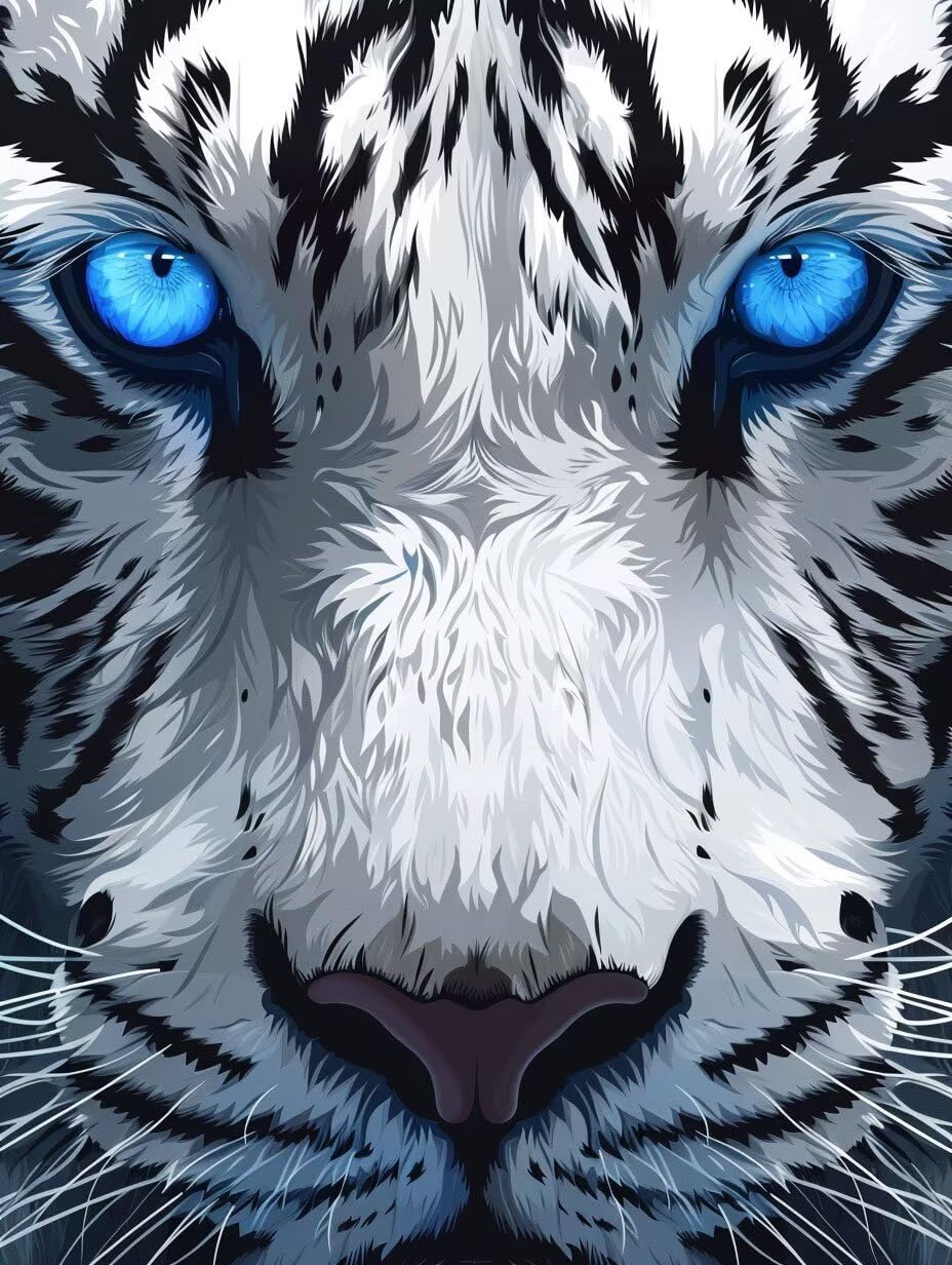 Diamond Painting Tier Malen Nach Zahlen Erwachsene, 5D Diamant Painting Bilder Tiger Diamond-painting Mosaikherstellung Bastelset Kinder ab 6 Jahre, Deko Wohnzimmer, Mädchen Geschenke 70x100cm 6X-783