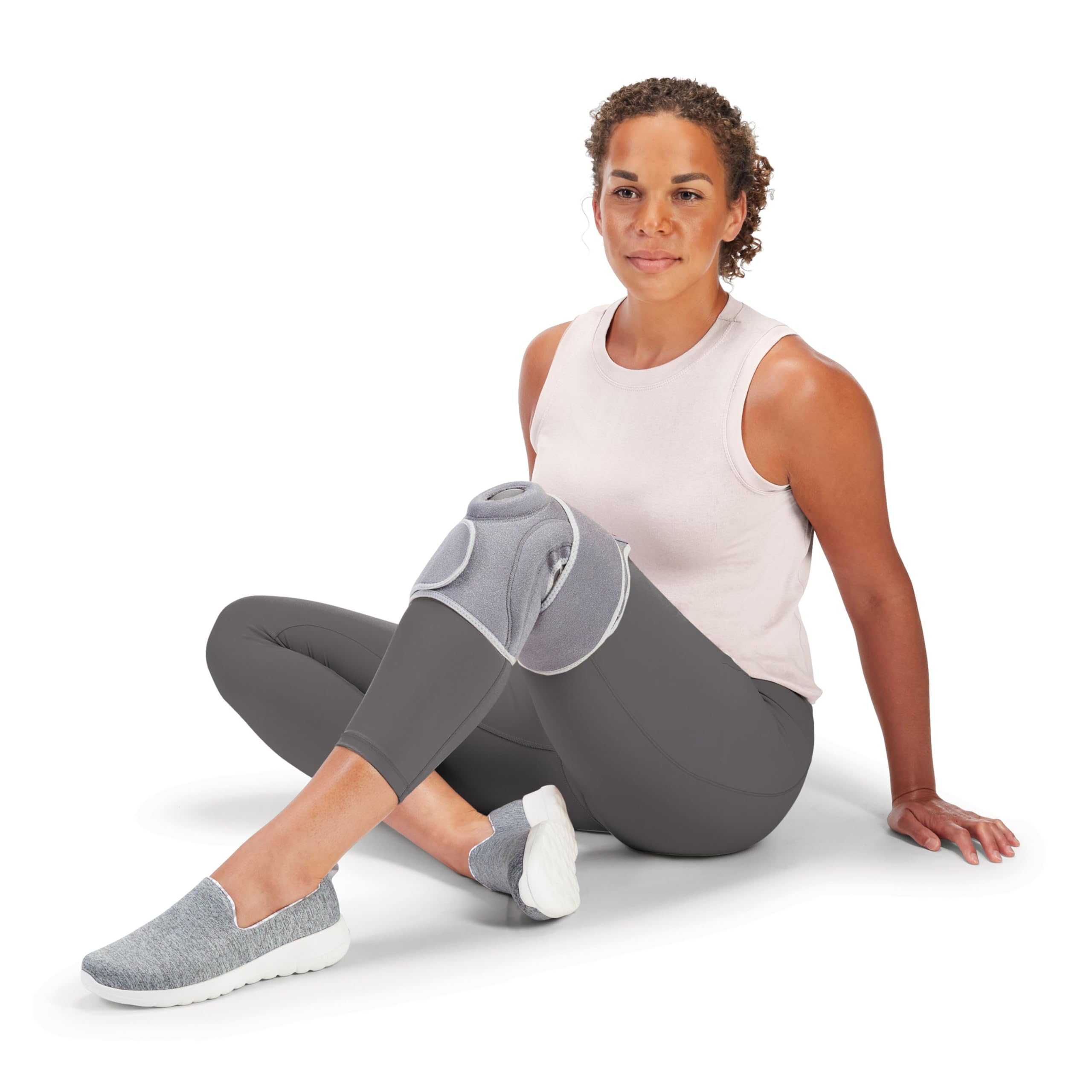 Sunbeam SelectRelief System Knee Therapy Bundle - Posture Corrector, Back Support Brace with Heating Pad Insert for Pain Relief, One Size Fits Most