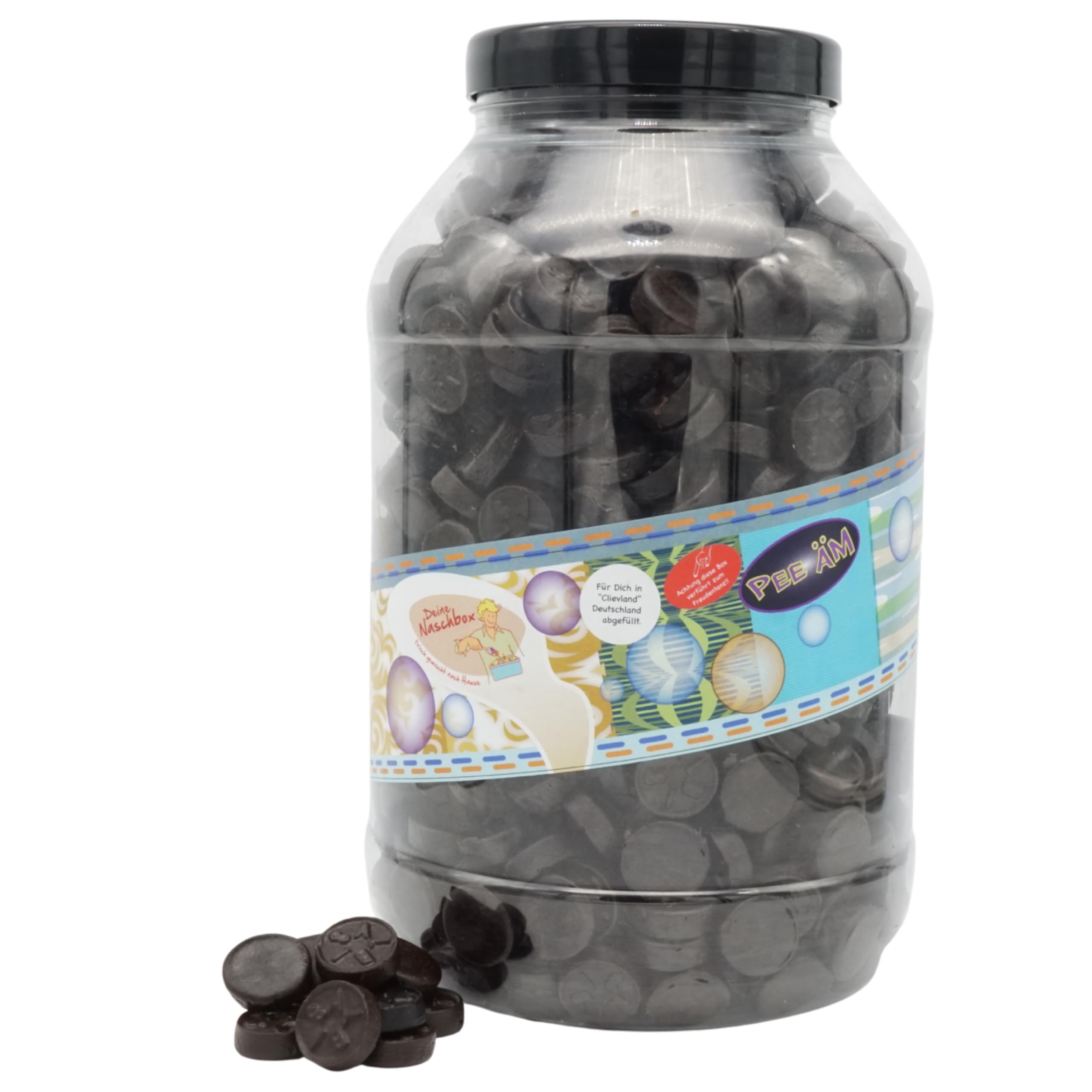 Deine Naschbox | Extra salzige Bisal Lakritz Drops | 3kg Mega Pot | XXL Großpackung für Party, Candybar & als Geschenk | Feste Taler | Extra intensiv