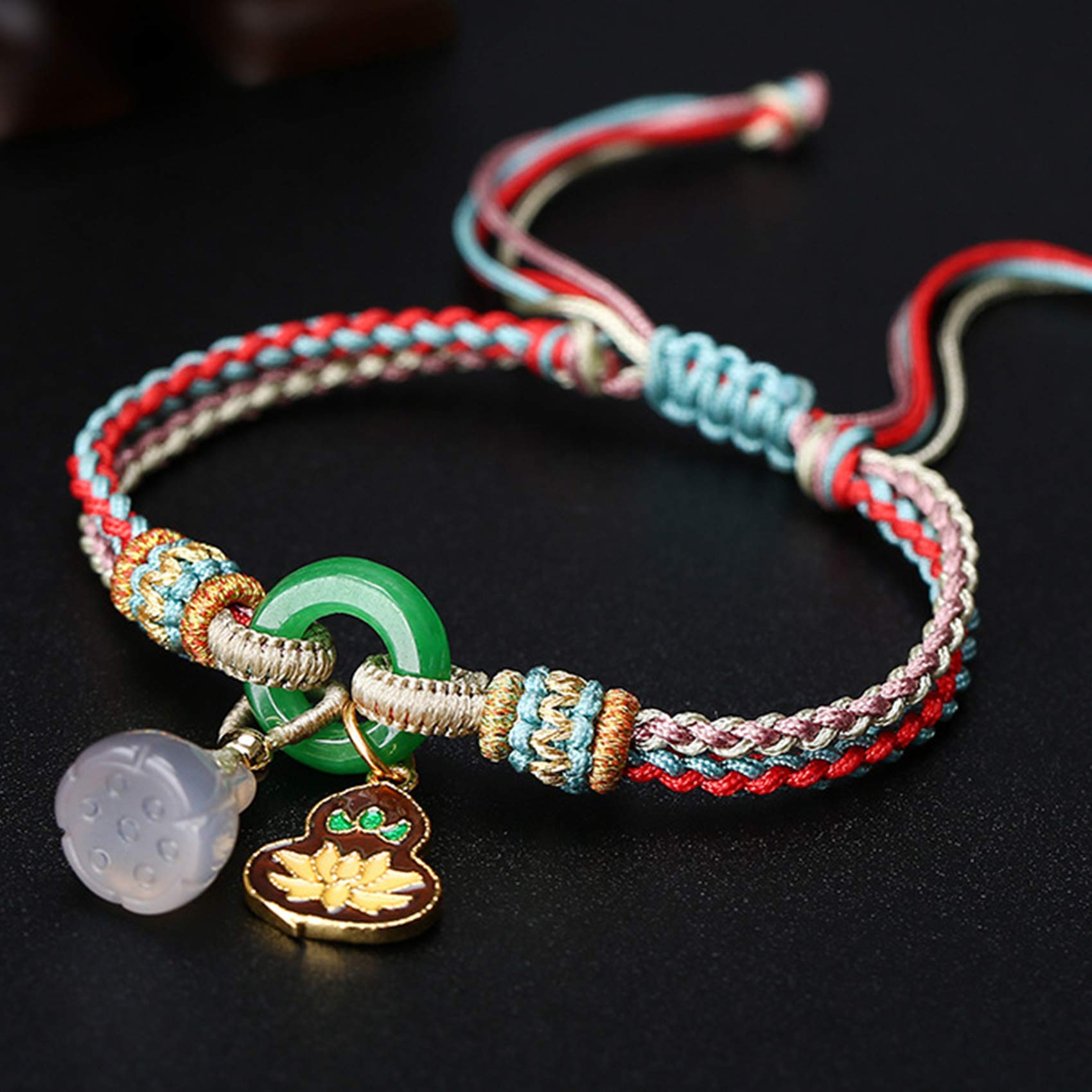 Braccialetto braccialetti di perline, braccialetti di protezione for uomo donna ， braccialetto di loto di cristallo di calcedonio naturale antico braccialetto blu bruciato Feng Shui for donne talisman