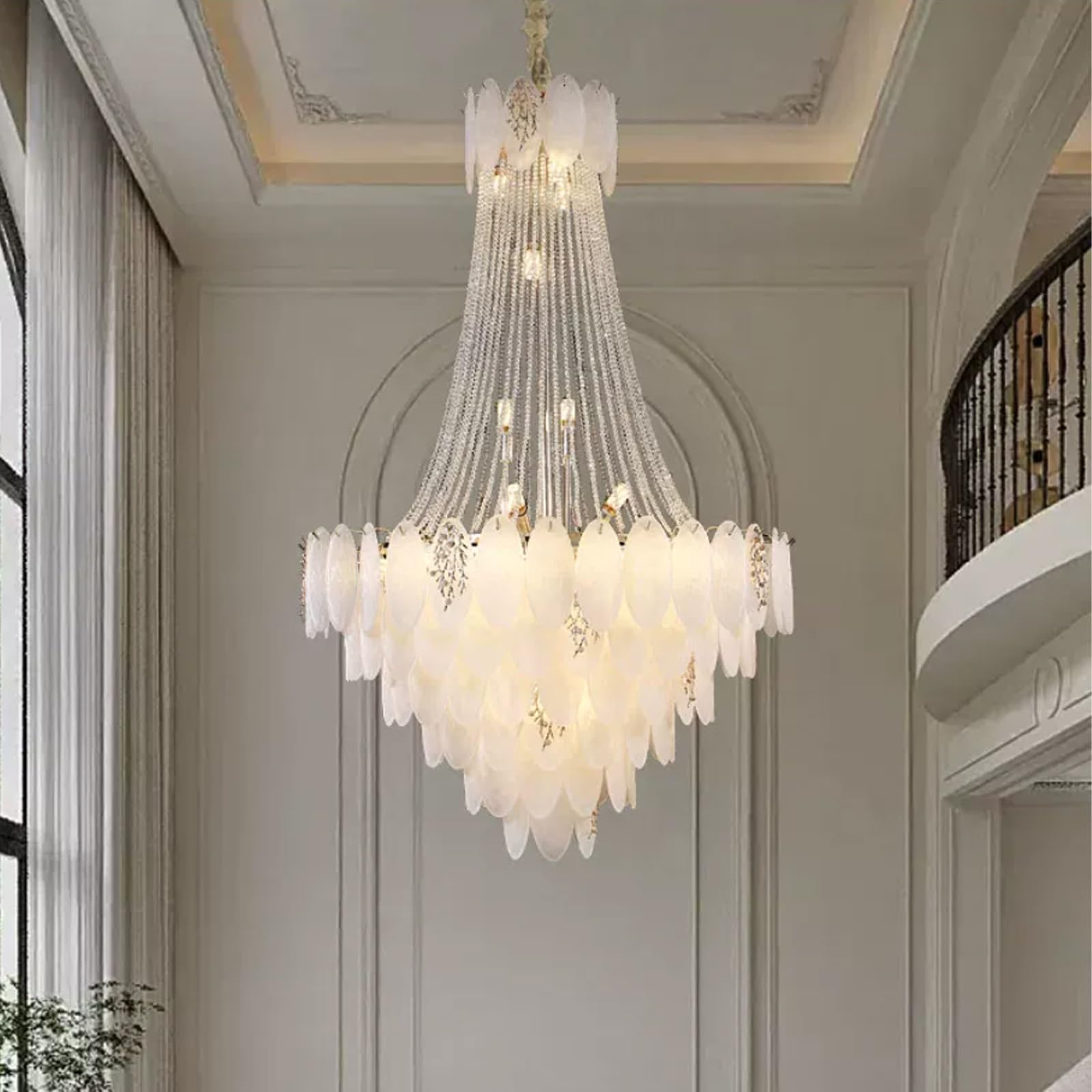 Lampadario Foyer In Oro, Grande Lampadario Cristallo In Stile Francese