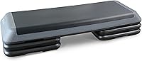 CAP Adjustable Aerobic Step Platform with Risers - 4-8 Inch Heights, Non-Slip Gray Exercise Step for Cardio Workouts