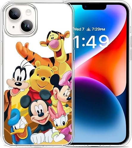 MOBRWUVS Apple iPhone 12 - Funda protectora transparente con diseño de personajes 3D de Minnie Mouse Kawaii