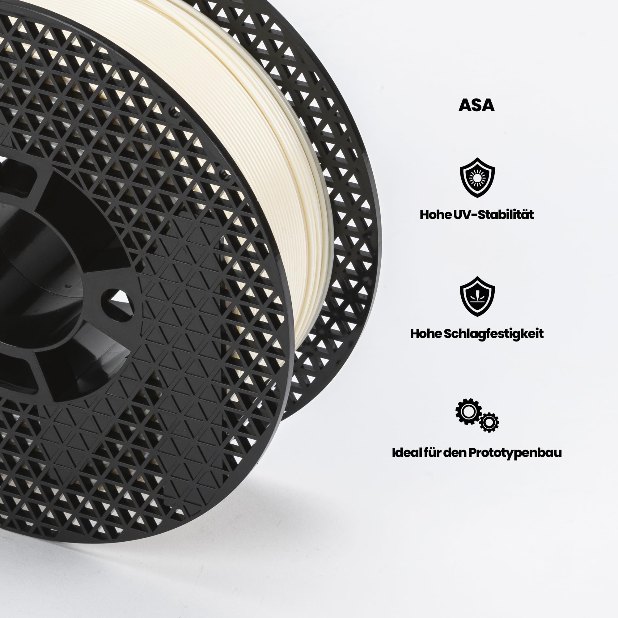 Filament-PM ASA Natural, 1,75 mm, 0,75 kg de filamento de alta calidad fabricado en la UE.