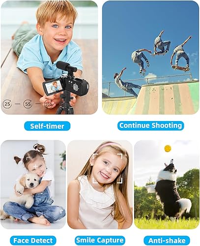 Miniatura 7 de Videocámara Camcorder FHD 4K 36MP Cámara de Vlogging para YouTube Grabadora de Video Pantalla de 3.0" con Rotación de 270 Grados Cámaras de Video