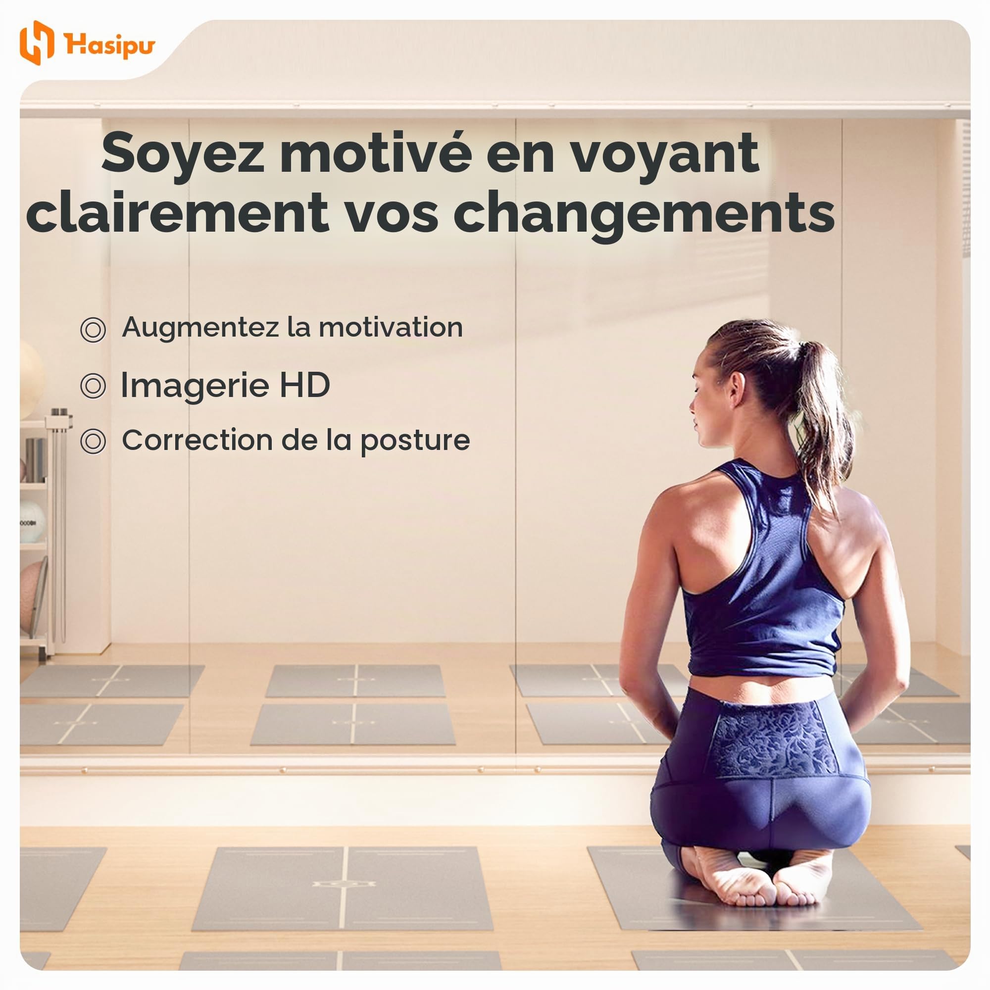Hasipu Lot de 2 Miroirs Pleine Longueur 140x50 cm, Miroir sans Cadre en Verre Trempé Épaisseur 0,16 Pouce, Idéal Yoga, Fitness, Garage et Salle de Danse