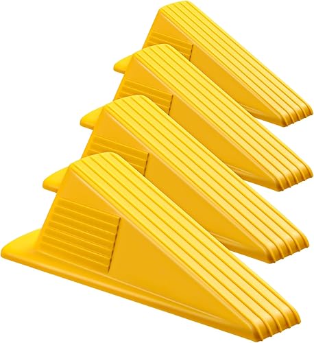 Frienda 4 topes de puerta gigantes para piso, resistentes, apilables, de caucho TPR, cuña de puerta grande de 2 pulgadas, para puerta de hotel,