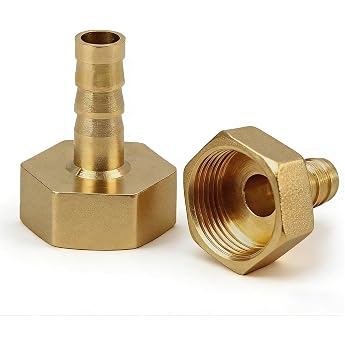 Brass Hose Nozzle 10 mm Barb 3/4 Inch Internal Thread Pack of 2