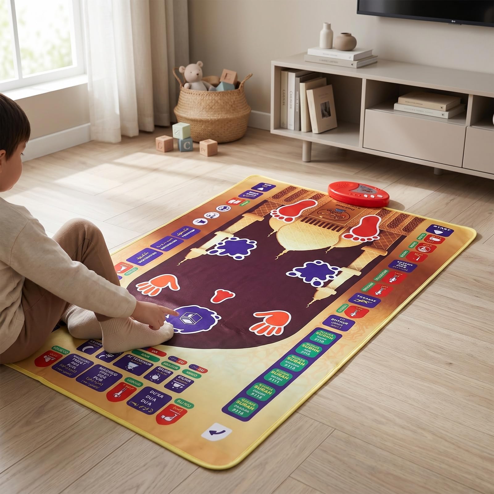 Tappetino Educativo Elettronico per Bambini con Strumento di Apprendimento con Interazione Vocale per Uso Domestico Ed Esterno In Plastica Leggera