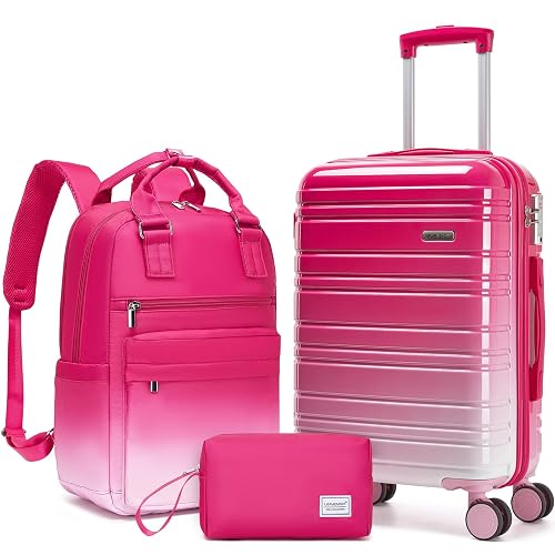 LARVENDER Carry on Luggage Set 3 Piece, 20 Inch Suitcases