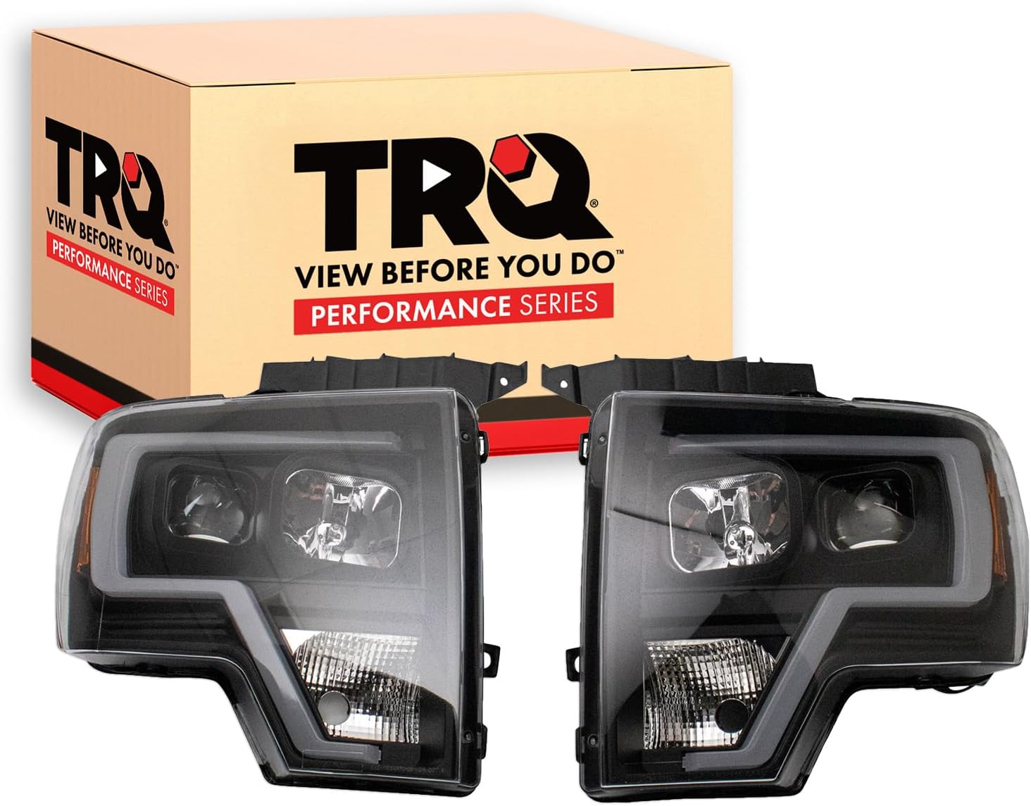 TRQ Performance Headlight Set Compatible with 2009-2014 Ford F-150