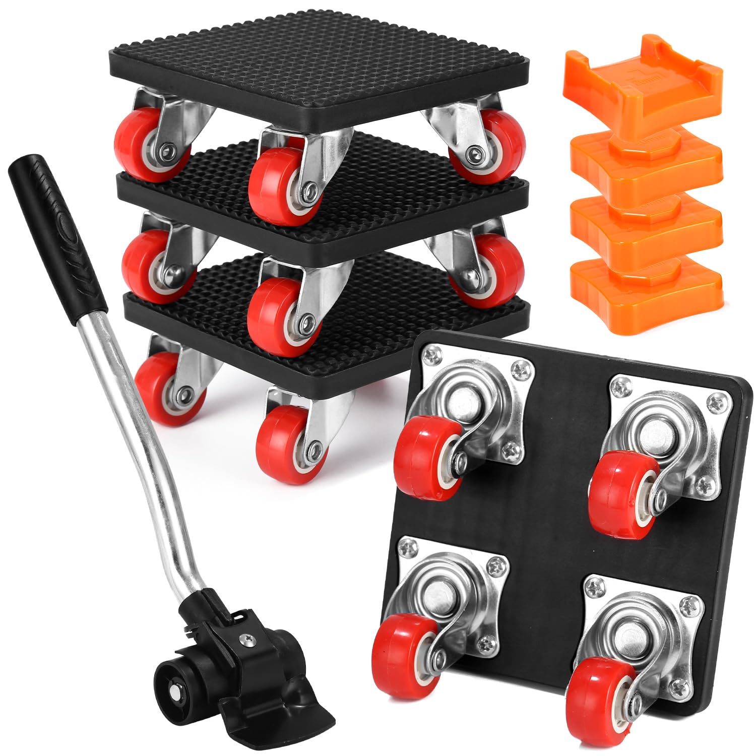 Kit Eelevador de Muebles Pesados con 4 Ruedas,Mover Muebles con Rodillo, Giratorio 360° Ruedas, Carga de 500kg,Elevador de Muebles para Sofá Lavadora