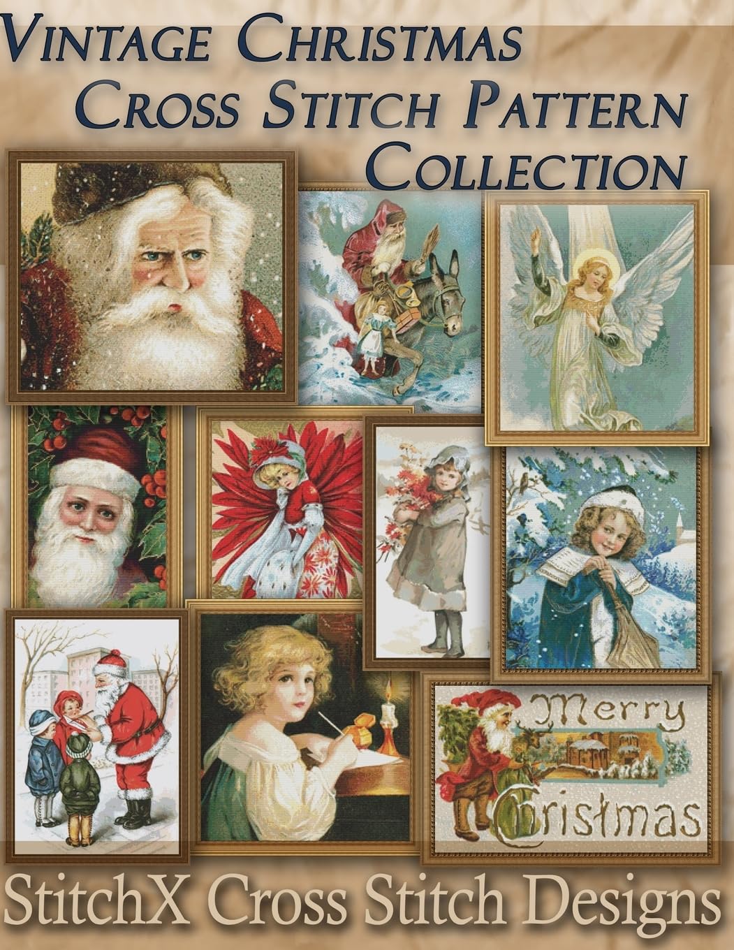 Vintage Christmas Cross Stitch Pattern Collection Black