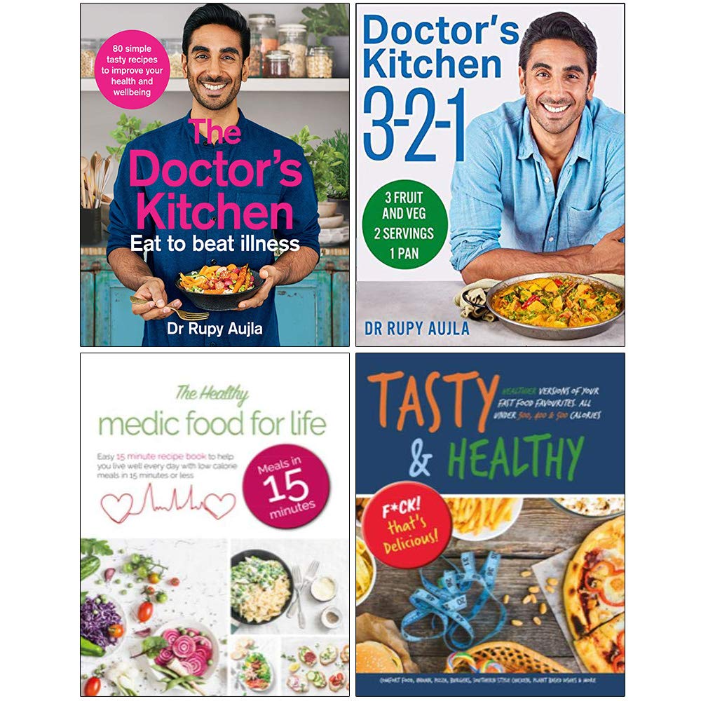 The Doctor’s Kitchen Eat to Beat Illness, Doctor’s Kitchen 3-2-1, Tasty & Healthy F*ck That's Delicious, The Healthy Medic Food For Life 4 Books Collection Set
