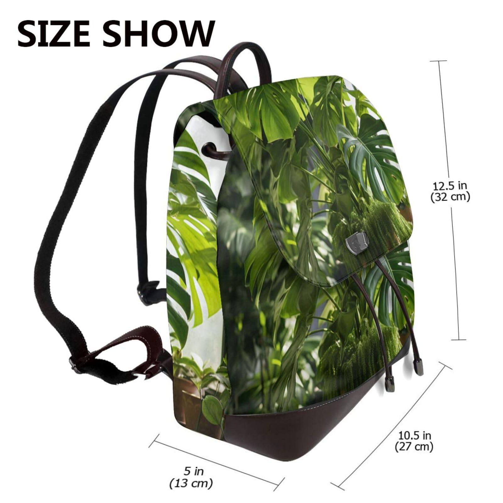 Monstera Deliciosa Banana Palm Print Modny Damski Plecak Do Podróży Pracy Codziennego Użytku Weekendowe Wyjazdy Plecak