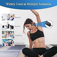 Vista 7 de Sistema de micrófono inalámbrico 2.4G para dos personas, alcance de 165 pies, transmisión estable, micrófono de auriculares portátil