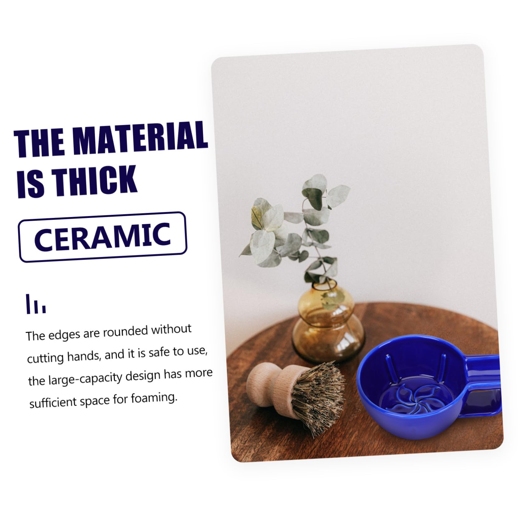 CALLARON Ciotola da Barba Design a Grande Capacità per Uomo in Ceramica e Facile Pulizia Accessorio Pratico la Rasatura a Casa