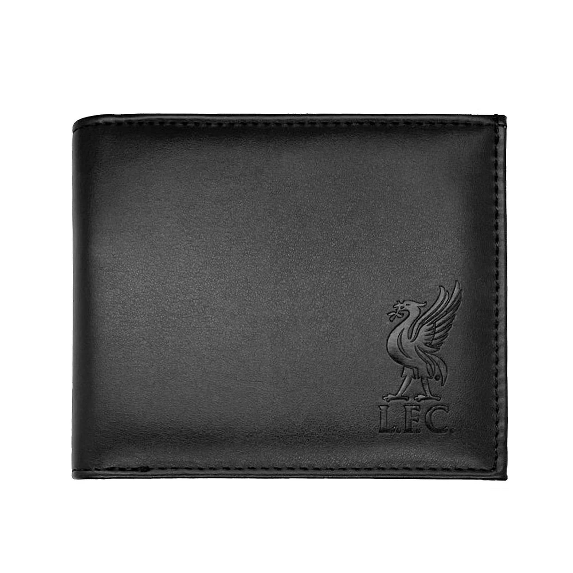 Liverpool F.c. Men's Brown Liverpool Fc Leather Wallet Embossed Crest Stadium Print