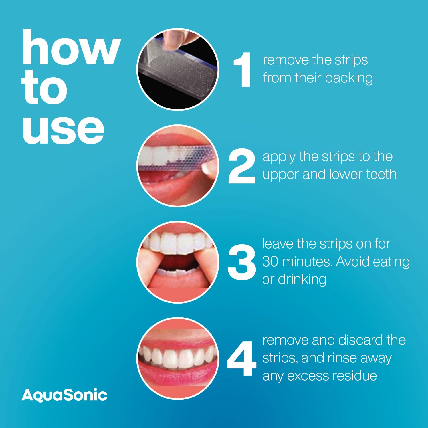 Aquasonic Teeth Whitening Strips - Dentist Quality - Easy Safe and Affordable Teeth Whitening - Fast Gentle Effective Whitening Strips for Teeth - Instant Results
